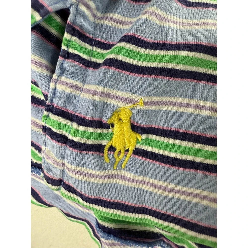 Polo Ralph Lauren Mens Pima Cotton Striped Short Sleeve Pocket Polo Shirt XL